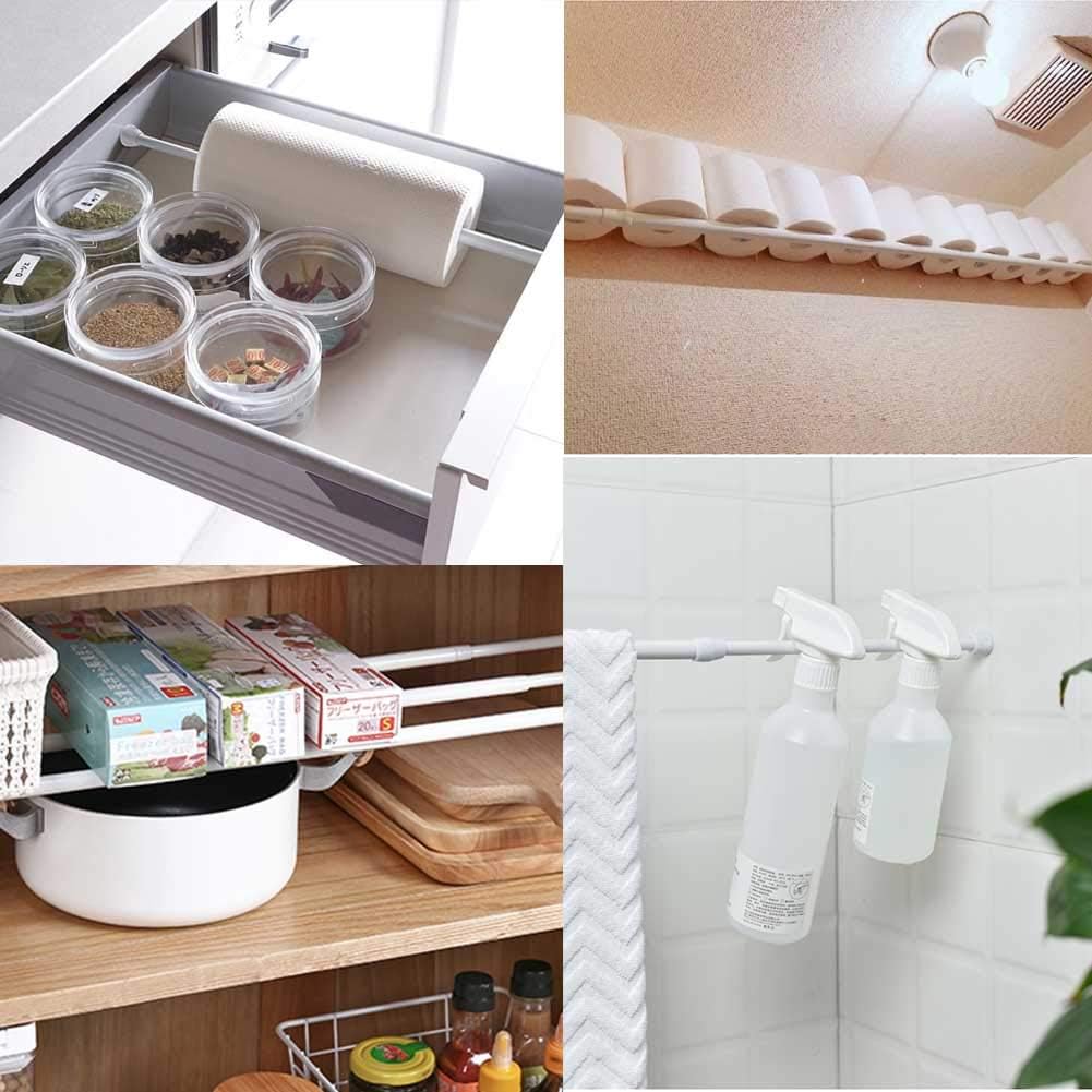 Spring Tension Curtain Rods 28-43in Spring Load Adjustable Expandable 