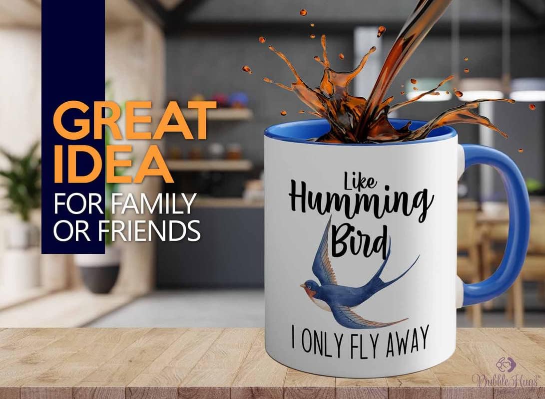 Bird Lover Two Tone Blue Edition 11oz - Humming Bird Fly Away - Hummin