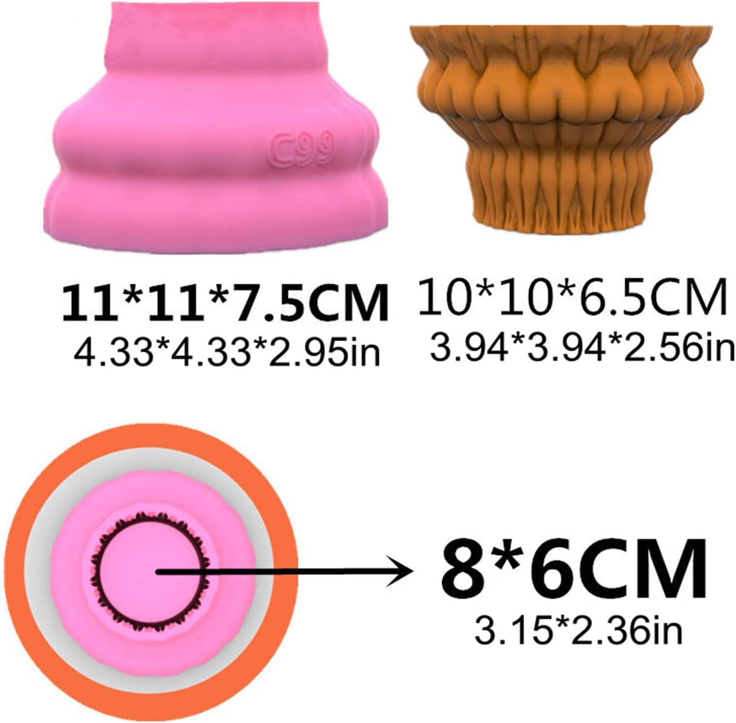 Overlapping Body Concrete Flower Pot Mold Succulent Planter Vase Silicone Mold Plaster Epoxy Resin Pen Brush/Candle Holder Mold Cement Polymer Clay Mould