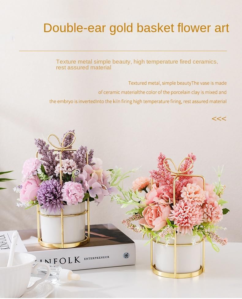 Artificial Silk Variety Flower Fake Flowers in Vase Mini Flowers Potte