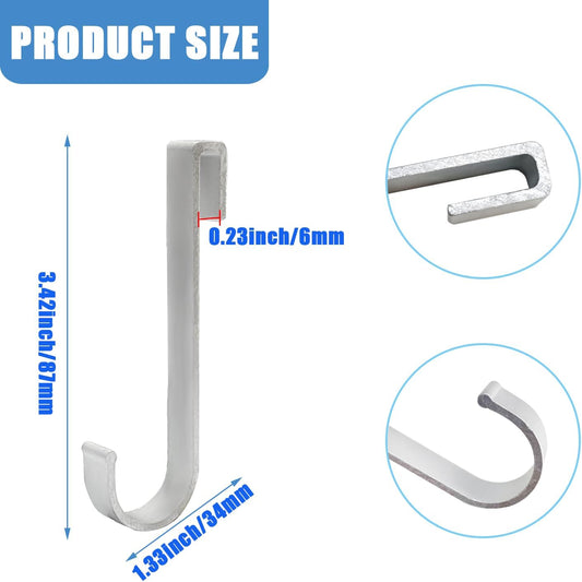 J Hook for Wire Shelving, 20pcs Aluminum Grid Hooks Heavy Duty S Hooks