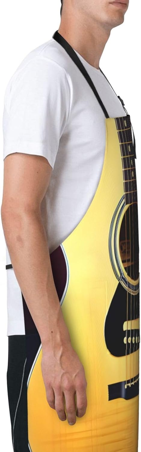 Note Guitar Print Laundry apron 28x33 In Waterproof Kitchen Apron with