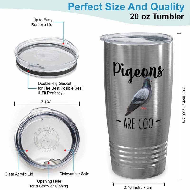 Bird Lover Silver Edition Viking Tumbler 20oz - Pgeons are coo - Hummi