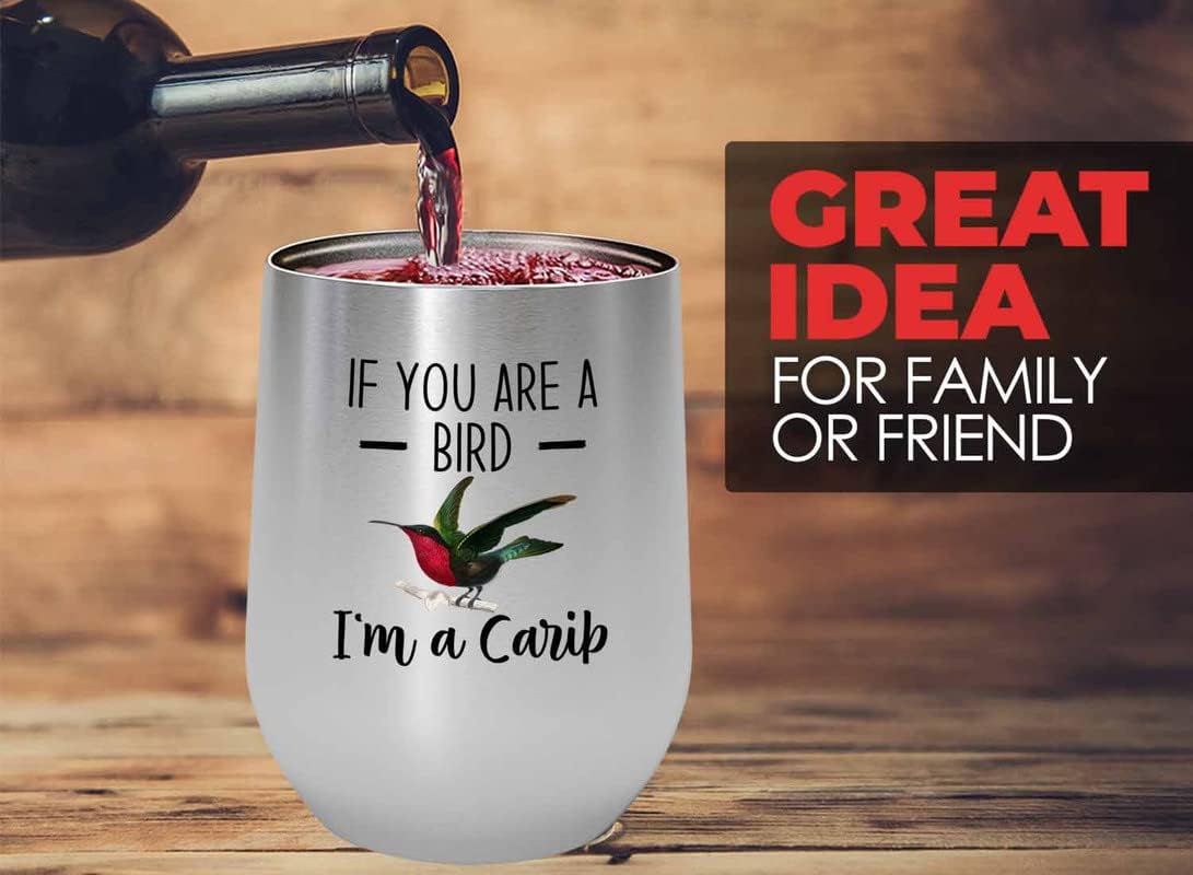 Bird Lover Silver Edition Wine Tumbler 12oz - Bird and Carib - Humming