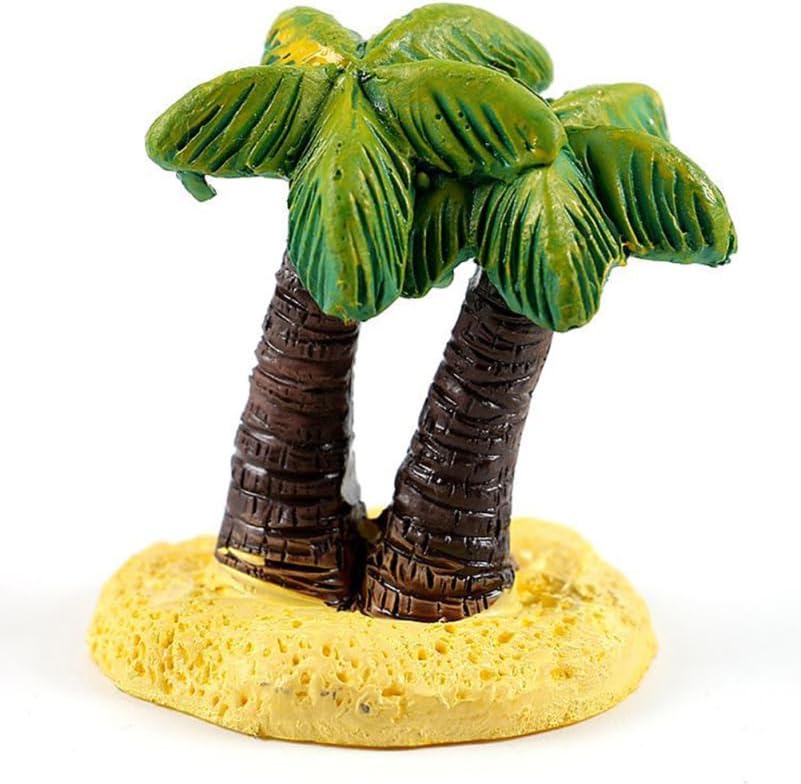 ibasenice Miniature Coconut Tree Micro Landscape Ornament 1.96X1.57X0.39In Resin Palm Tree Decoration for Cake Toppers Desk Decor and Tropical Microlandschaft Scenes