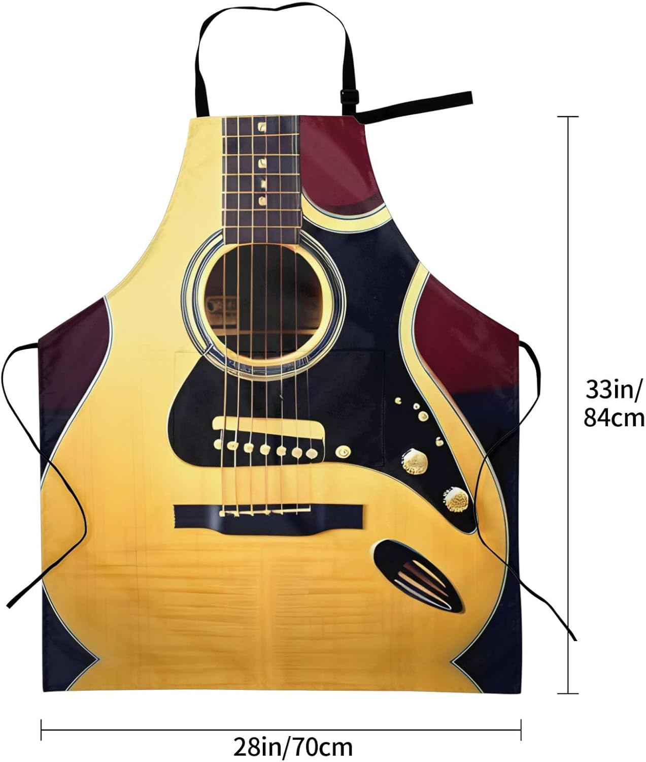 Note Guitar Print Laundry apron 28x33 In Waterproof Kitchen Apron with
