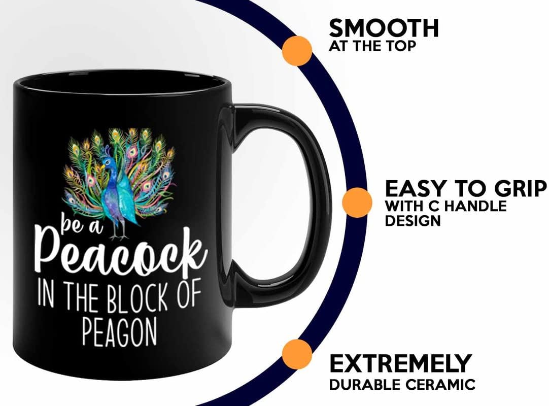 Bird Lover Coffee Mug 11oz Black - Peacock block pgeons - Hummingbird 