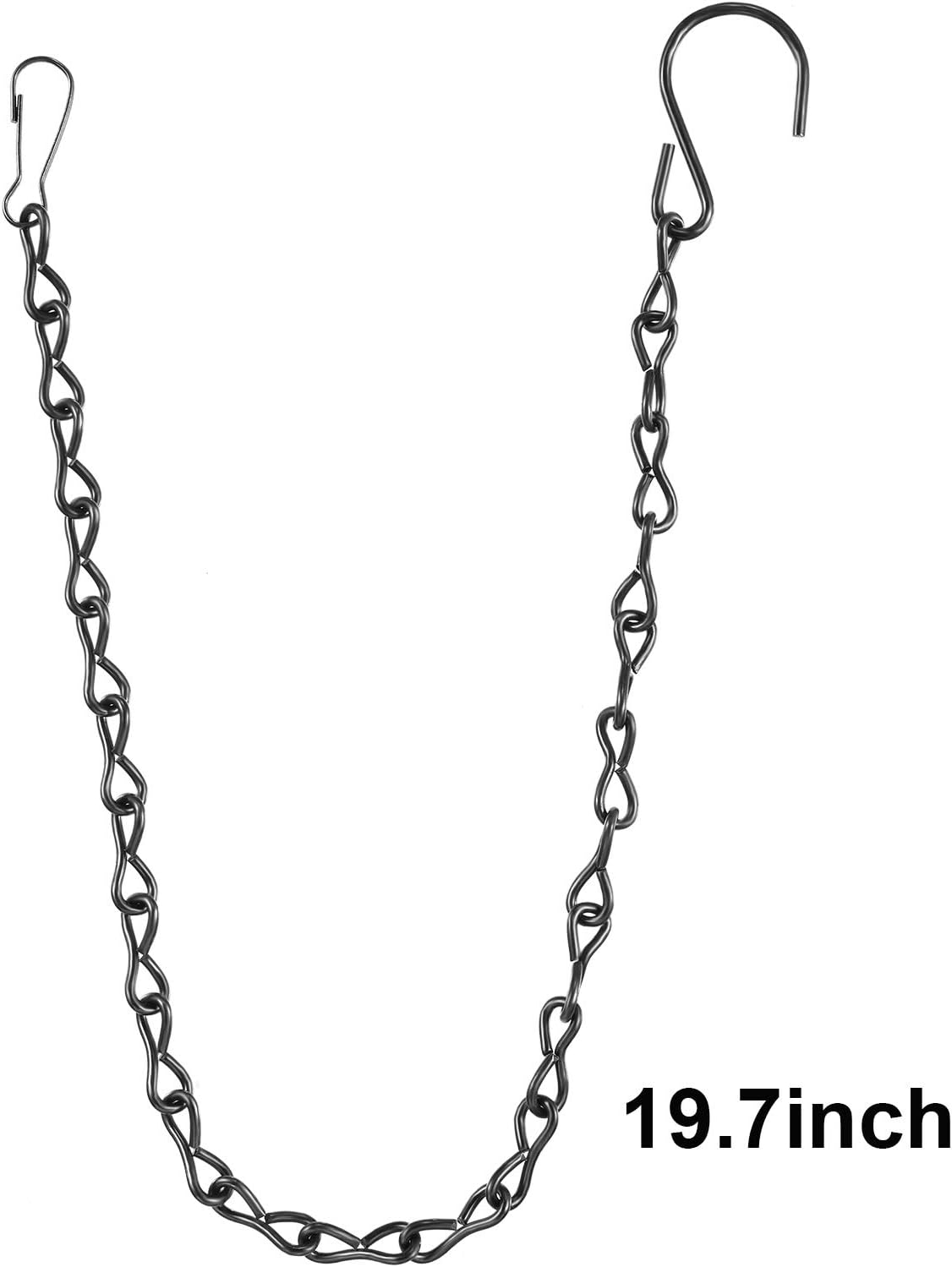 EBOOT 8 Pack 19.7 Inches Hanging Chains for Bird Feeders, Planters, Billboards, Chalkboards, Lanterns, Wind Chimes and Decorative Ornaments (Black)