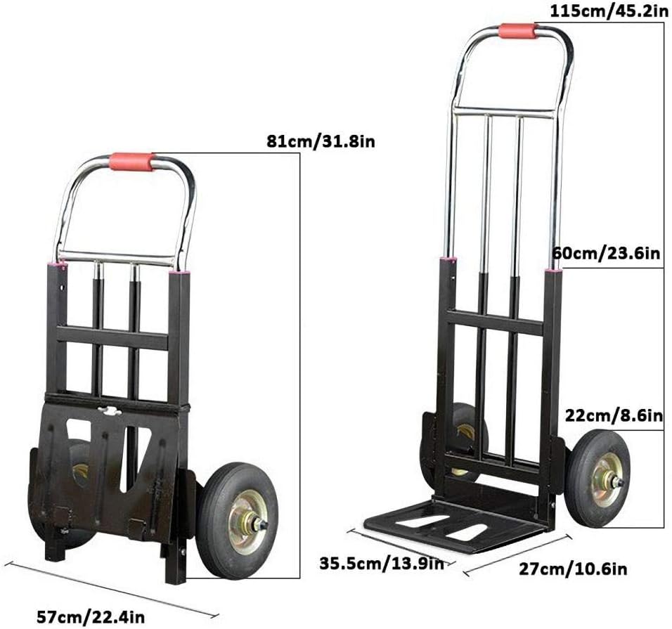 Steel Foldable Folding Trolley with Anti Puncture Solid Wheel and 150 
