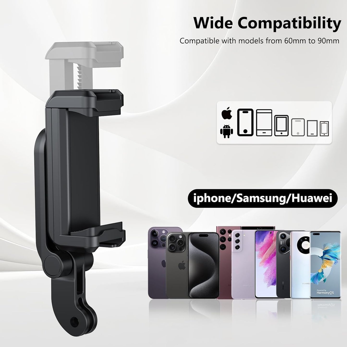 VRIG Phone Holder/Hot Shoe Mount Adapter Kit Compatible with Action Camera GoPro Hero 11 10 9 8 7 6 5, DJI OSMO Action/Action 2, iPhone13 Pro Max, Samsung, Attaching on DSLR Camera or Ring Light