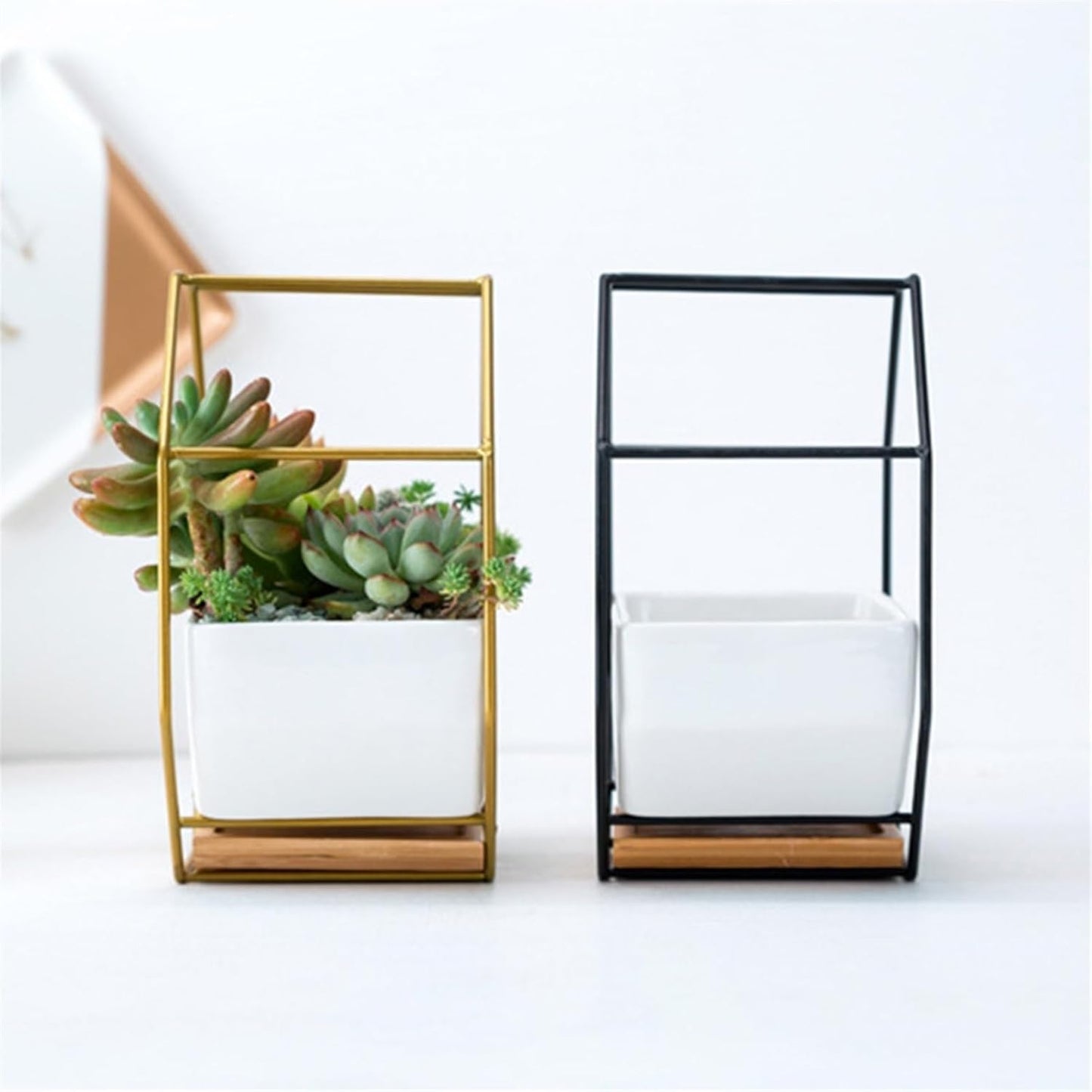 vases Wall Hanging Succulent Plant Flower Pot Table Ceramic Dish Vase Decor a Flower Pot Plant/Flower Pot Planter Garden Flower vase(Black)