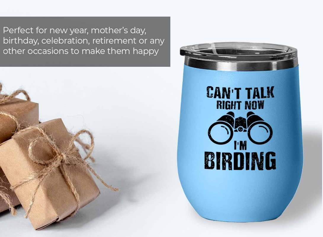 Bird Lover Blue Edition Wine Tumbler 12oz - Can't Talk Right Now - Hum