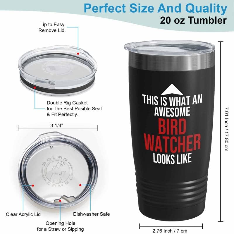 Bird Lover Black Edition Viking Tumbler 20oz - Awsome Bird Watcher Loo