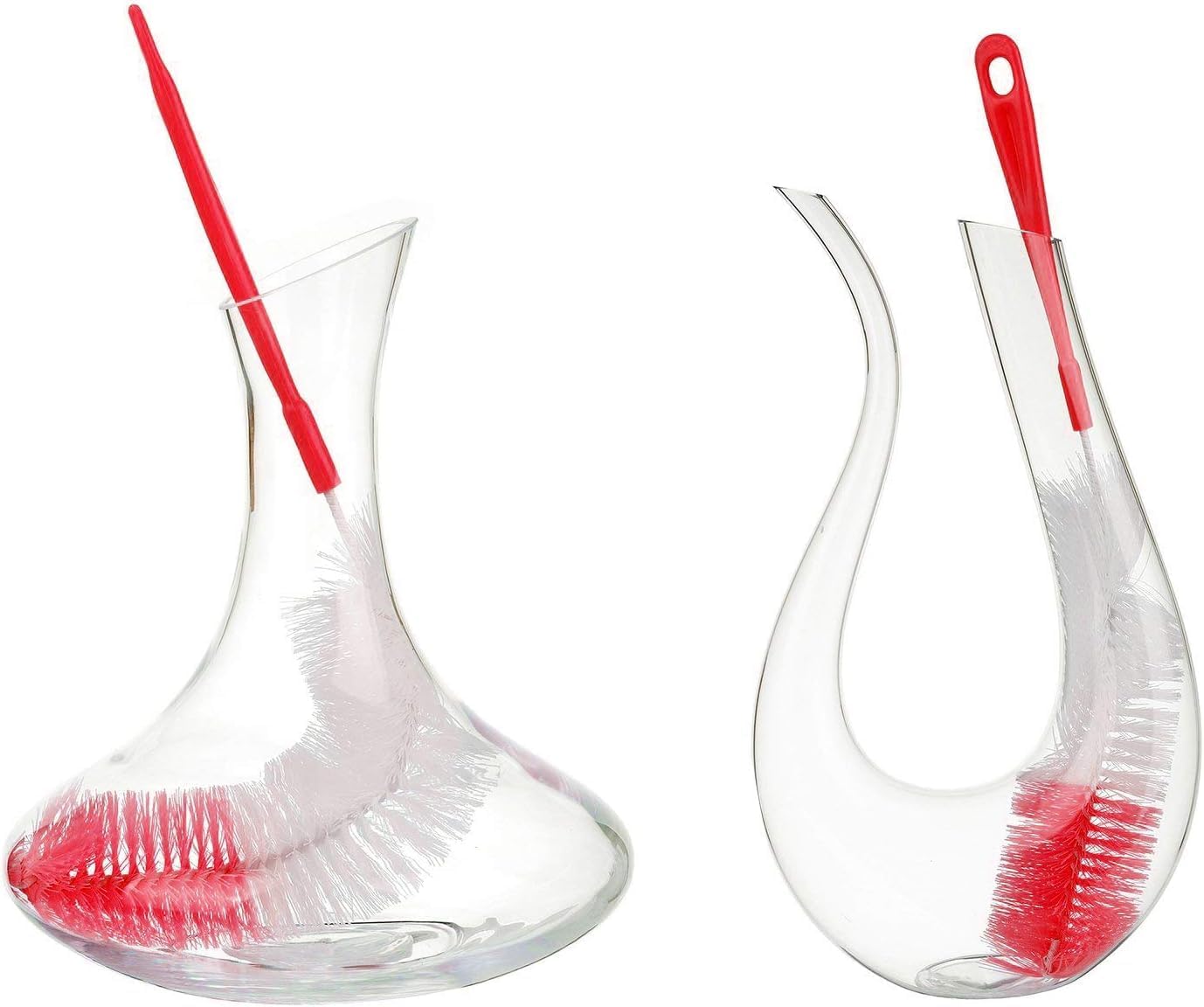 ALINK 8-Pack Red Bottle Brush Cleaner Set - Long Cleaning Brush for Narrow Neck Wine/Beer Bottles, Thermos, Hummingbird Feeder, Spout, Lids and Straws