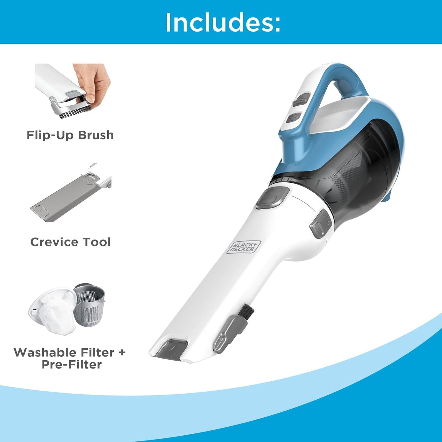 BLACK+DECKER dustbuster AdvancedClean Handheld Vacuum Cordless, Compac