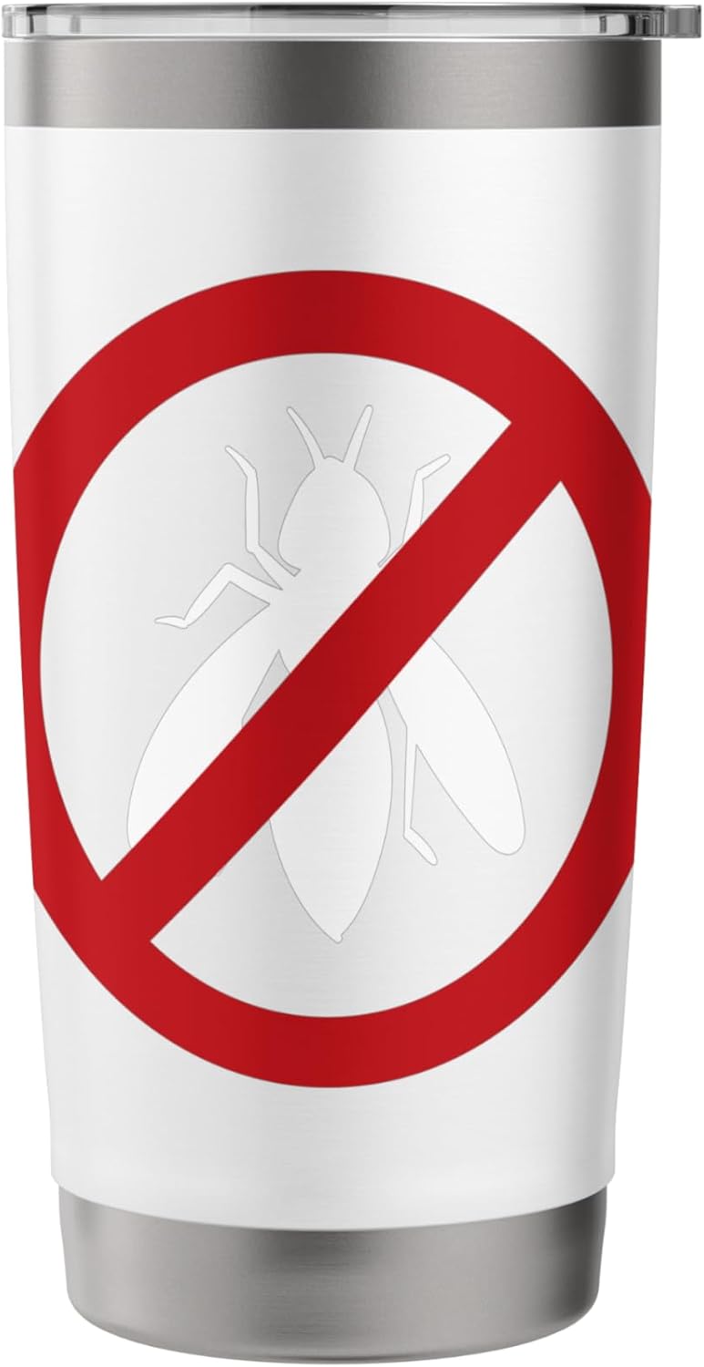 Pest Control Wasp Sign Gag Halloween Gift No Wasps Allowed Stainless Steel Insulated Tumbler