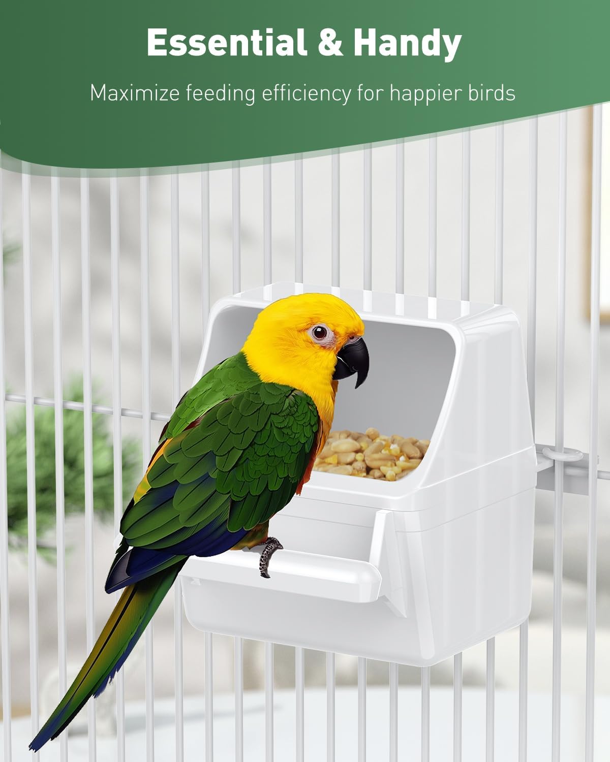 Pawfly 2 Pcs Bird Feeder, Hanging Plastic Water Dispenser with Hooks, 