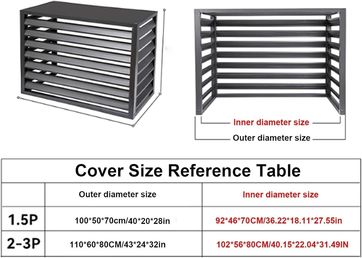 Aluminum external air conditioner covers,mini split air conditioner covers,Mini Split Air Conditioner Cover for Outside Units,Shelf Plant Stand,Outdoor AC Unit Cover,Noise Reduction,suitable for outdo