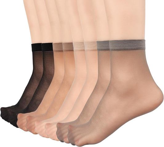 Mcool Mary 12 Pairs Womens Sheer Ankle Socks Nude Stocking Summer Ultr