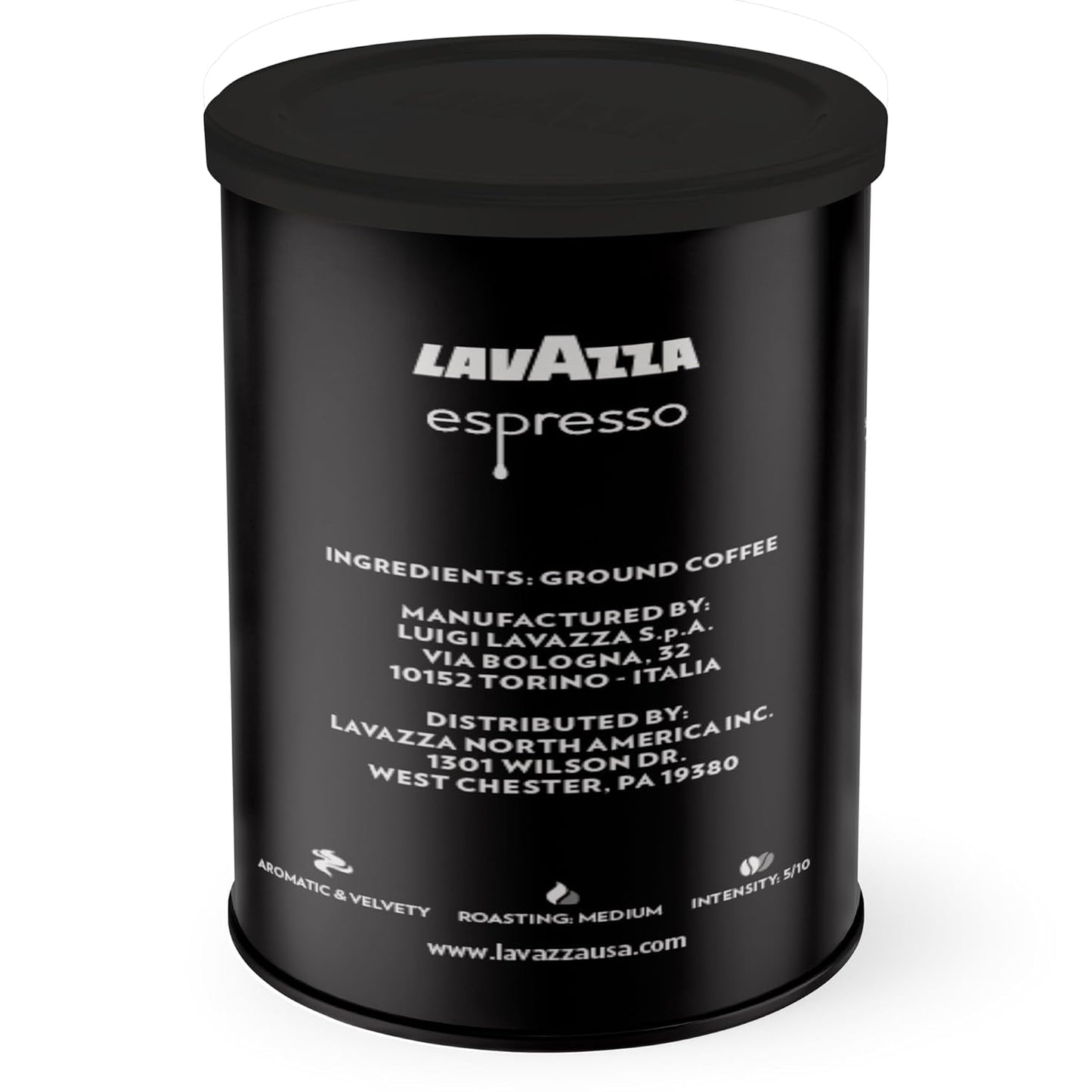 Lavazza Espresso Ground Coffee, Medium Roast, 100% Arabica, 8 oz Tin (Pack of 4)