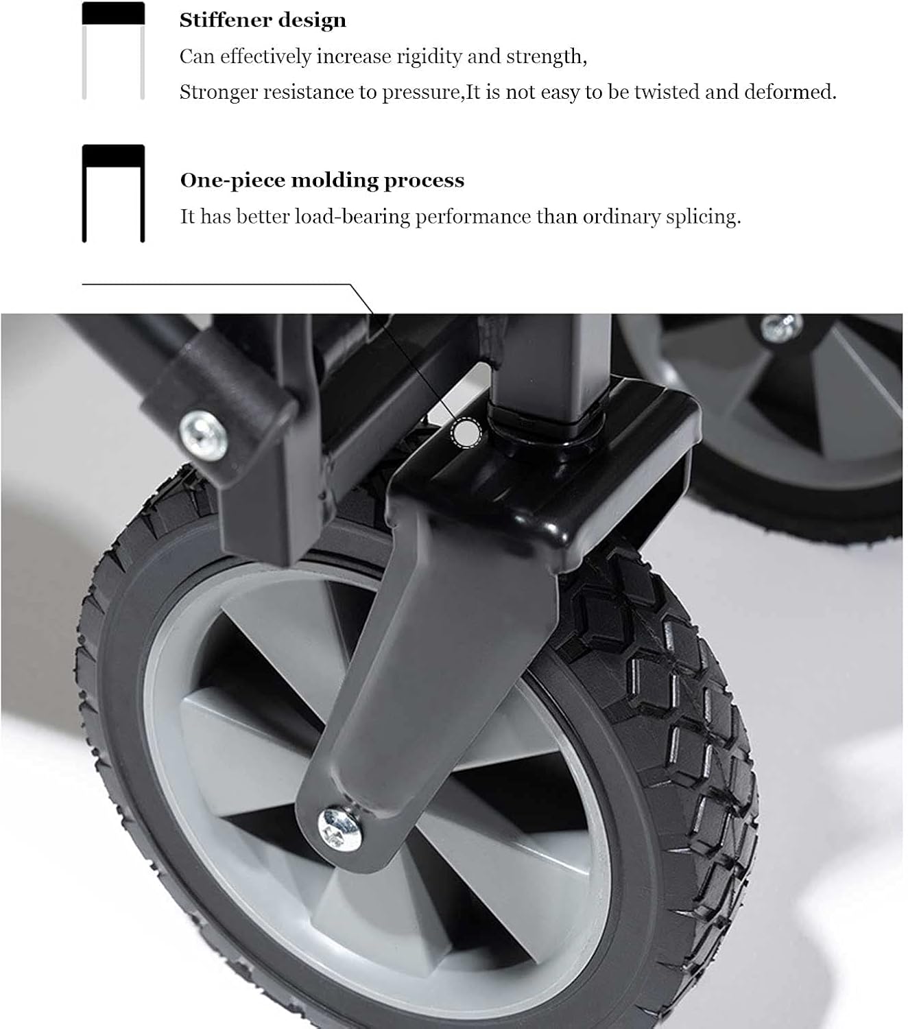 Garden Cart Heavy-Duty Steel Multi-Function Wagon Stroller Portable with Adjustable Push-Pull Handle Foldable Wagon Cart Shopping Carts with Steering Tire