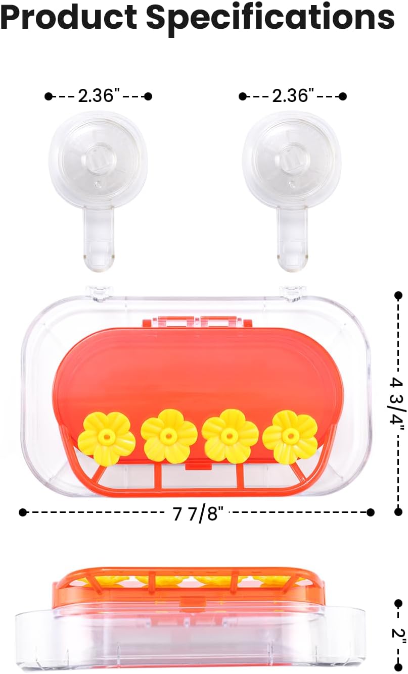 Redboat 2 Pack Window Hummingbird Feeder, Strong Suction Cup Hummingbi