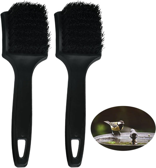 2 Pieces Brush for Bird Baths Bathtub Cleaning Brush Hummingbird Feeder Hard Bristle Utility for Birds Cage Black