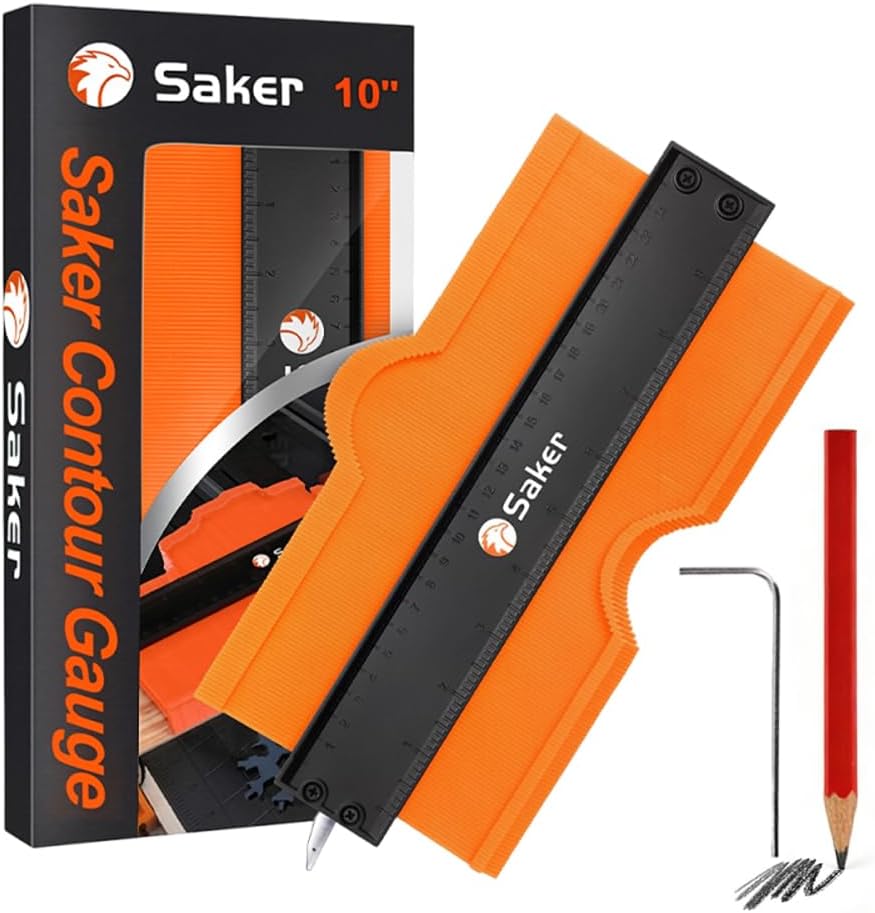 Saker Contour Gauge Tool for Woodworking & DIY, Profile Gauge with Lock,Gift for Him Men, Accurate Shape Duplicator for Flooring, Tile, Trim & Home Improvement Projects