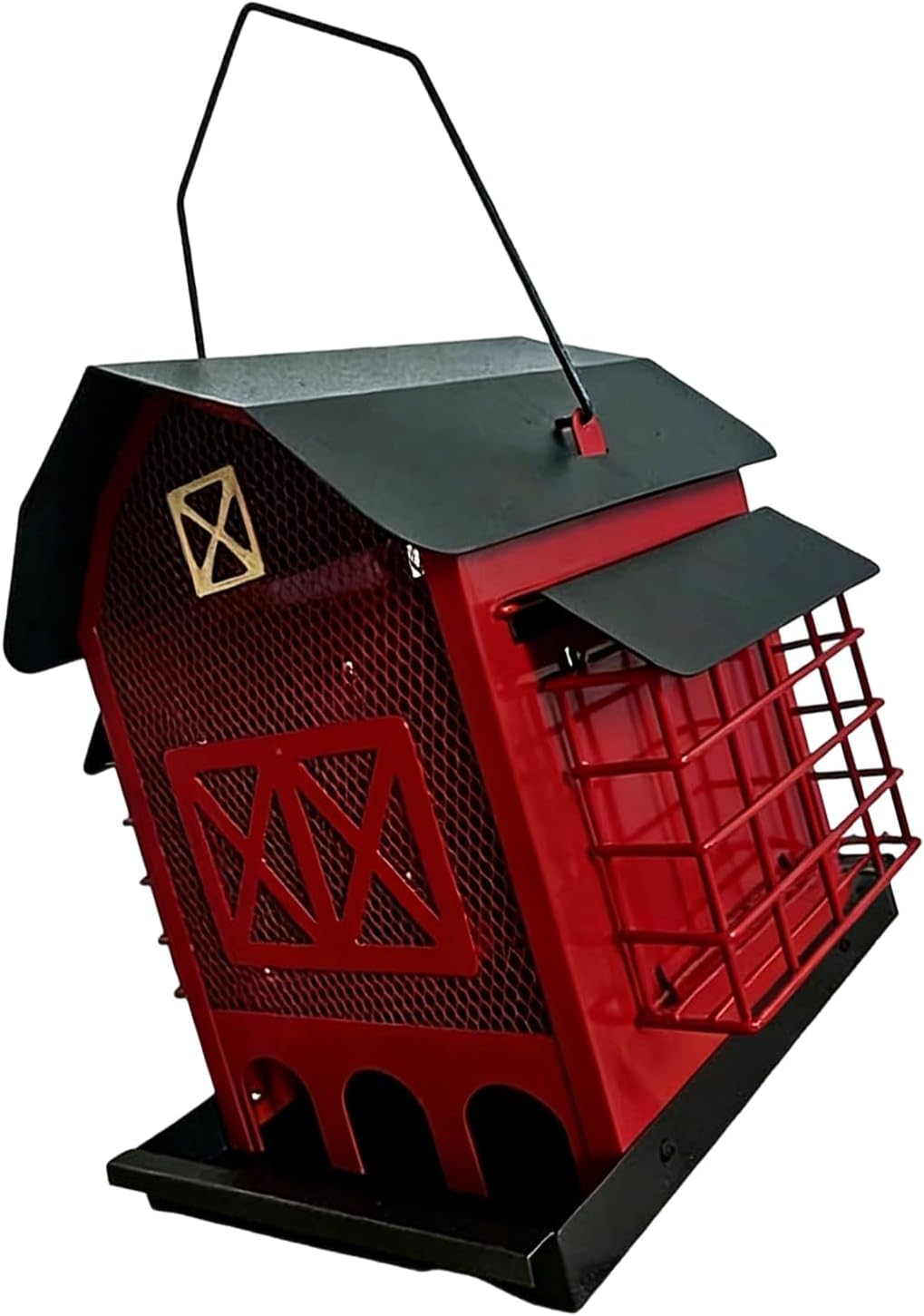 Sturdy Metal Bird Feeder with Complete Access and Drain Openings for Outdoor Use Bird Feeder with Drainage