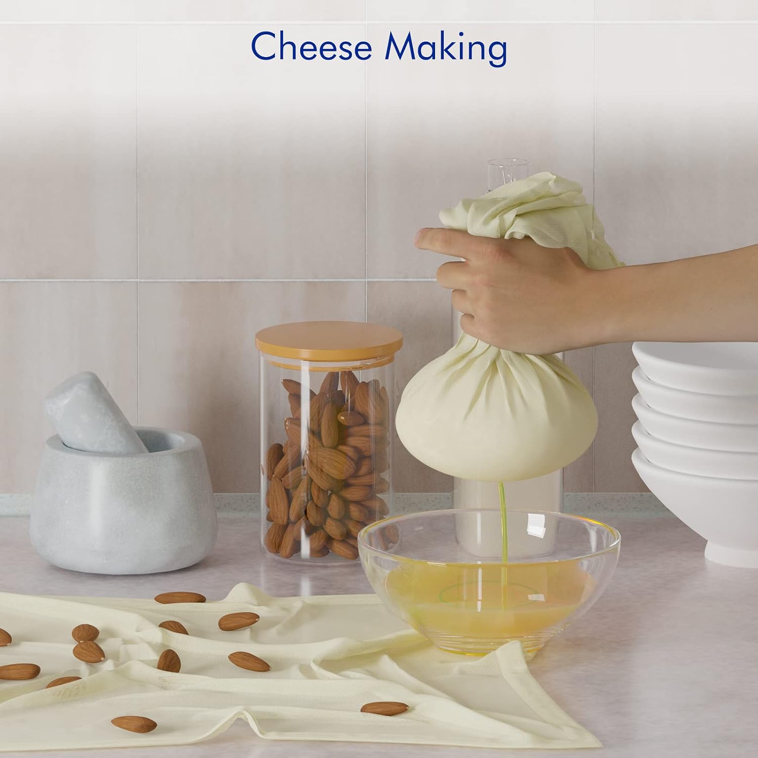 8 PCS Reusable Cheesecloth, Grade 100, 20x20 Inch Hemmed Cheese Cloth 