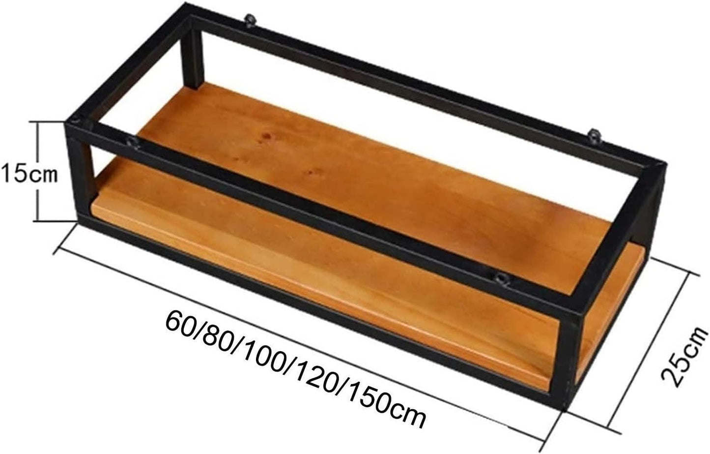 Creative Ceiling Shelf Plant Stand - Floating Flower Pot Rack, Wood & Metal Railing Shelf for Bar Decor, Indoor/Outdoor Display, 60x25x15cm, Perfect for Home & Garden
