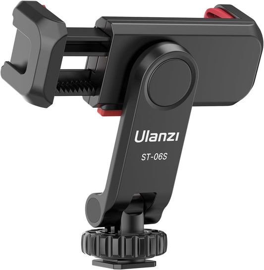 ULANZI Universal Phone Tripod Mount with Cold Shoe Mount, Rotates and Adjustable Clamp Holder Smartphone Clip Adapter for iPhone 11 Pro Max X XR Xs Max 8 7 Plus Samsung Galaxy s10 s9 Note10 Google