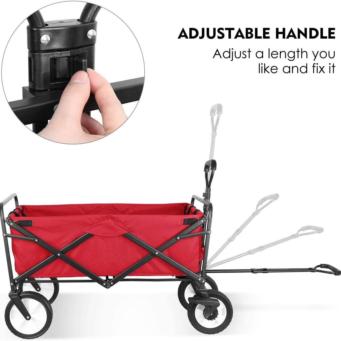 Outdoor Utility Wagon, Heavy Duty Folding Garden Portable Hand Cart, w