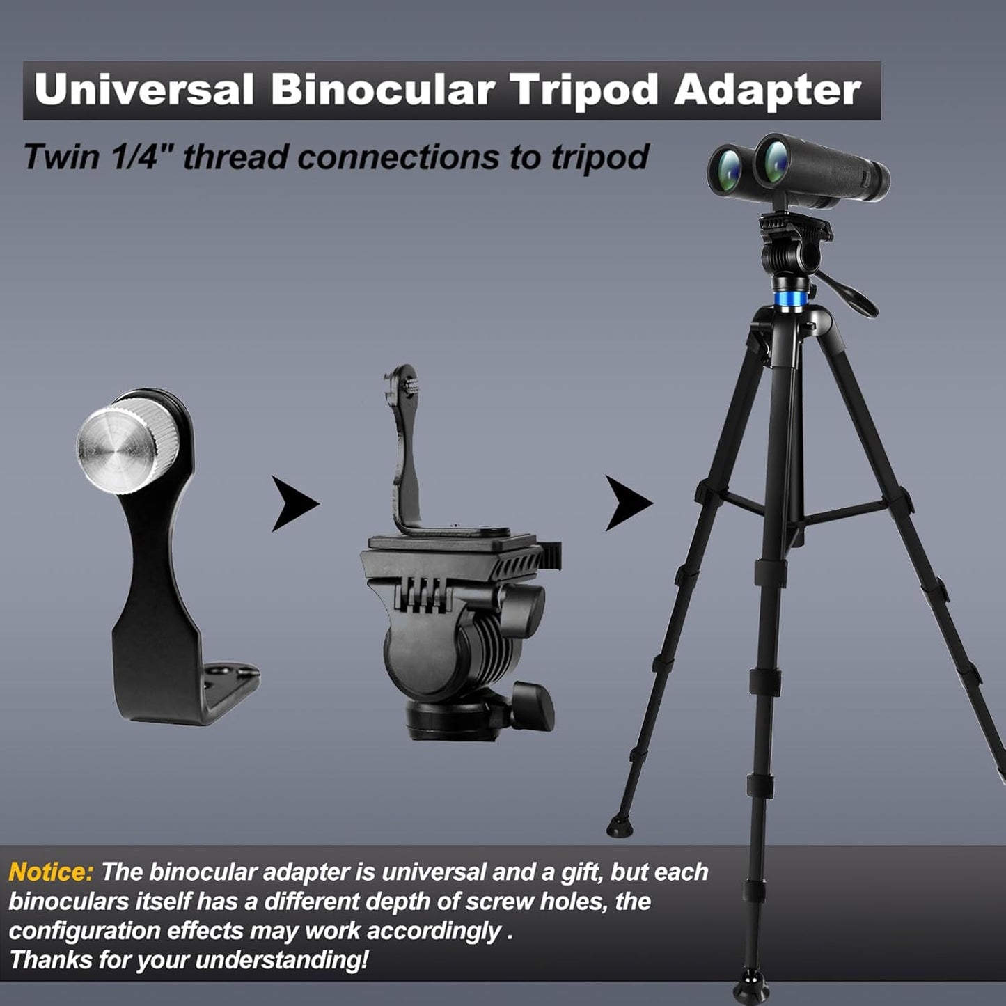 72.4 inch Spotting Scope and Binoculars Heavy Duty Tripod, Shooting Hunting Rest V Yoke Stand with Binoculars Adapter, Compatible with Monocular/Astronomical Telescope/DSLR Camera/Projector(Load 22Lb)