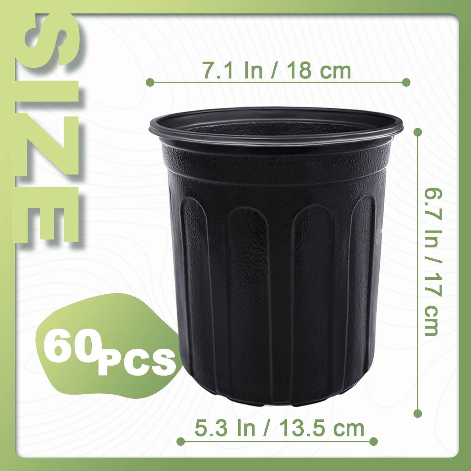 Anyumocz 60 Pcs 1 Gallon Flexible Plant Nursery Pots,Thickened Soft Pl
