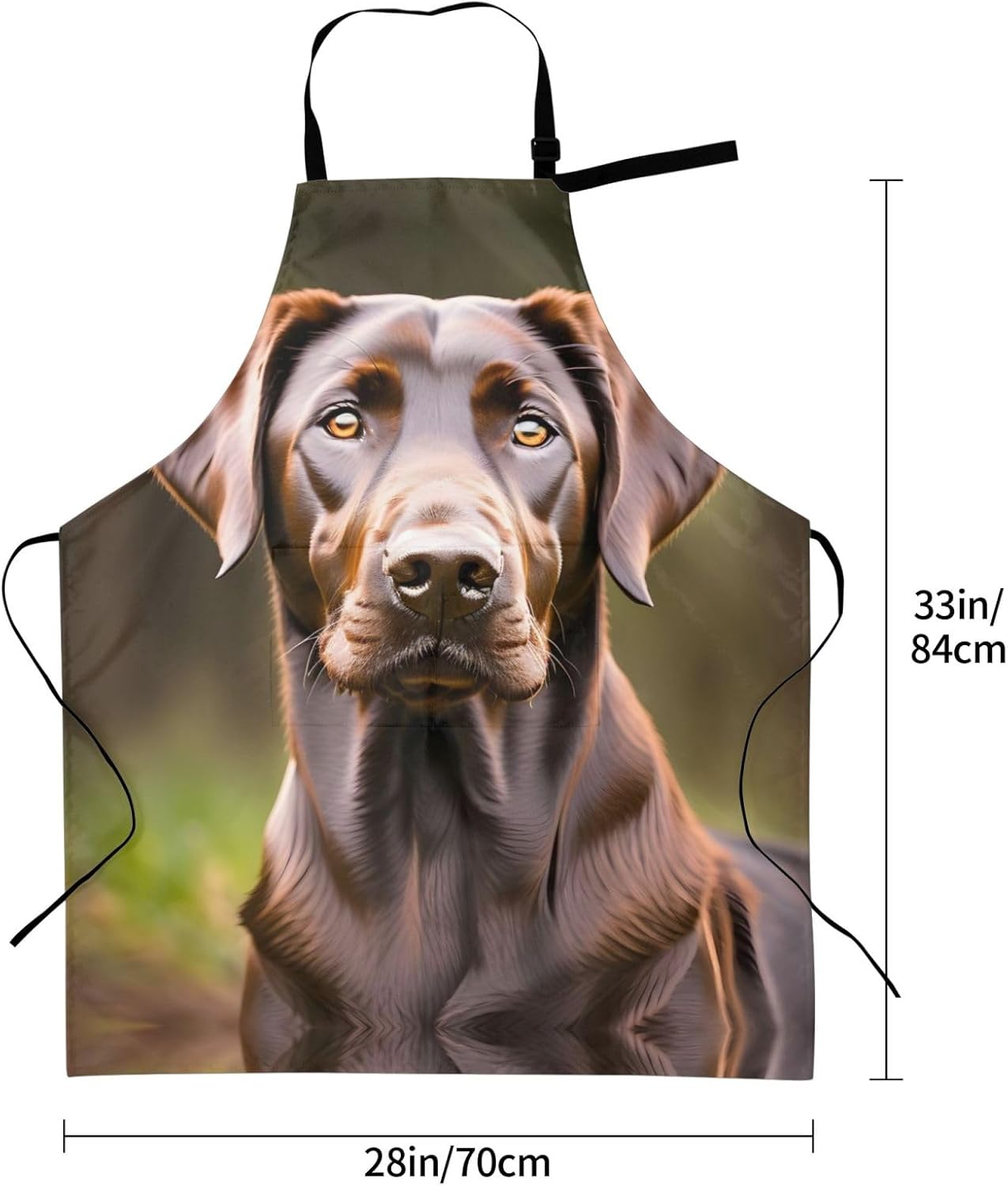 Brown Labrador Retriever Print Laundry apron 28x33 In Waterproof Kitchen Apron with Pockets for Cooking Baking
