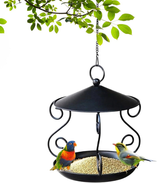 Bird Feeders for Outdoors - Rainproof Metal Feeding Dispenser - Hangable Bird Feeders for Outdoors,for Patio Lawn Backyard Balcony Birdwatching Park Porch Deck Terrace Garden
