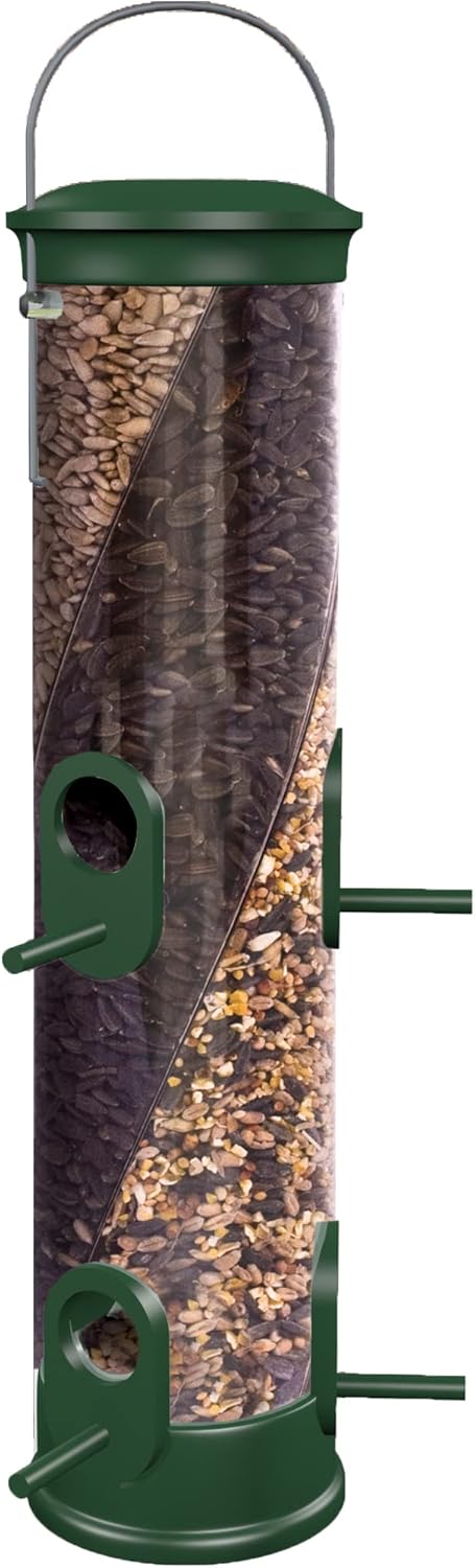 Gardman Peckish All Weather 3 Seed Twist Feeder, Green, 18.75" H (60053042)
