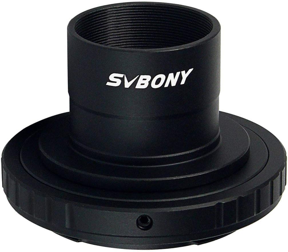 SVBONY Telescope Photo Adapter, T Adapter and T2 T Ring Adapter 1.25 inch Telescope Accessory Compatible for Nikon Camera and Telescope