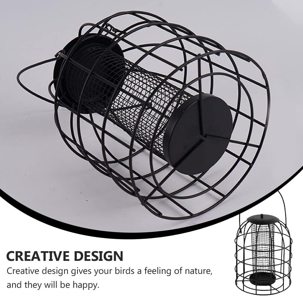 Milisten 1pc Cage Bird Feeder with Mesh Grid Hanging Bird Feeder for I
