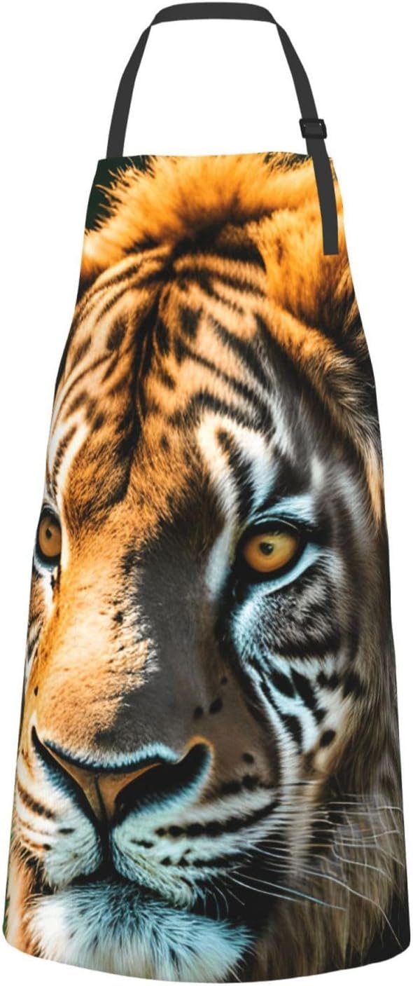 YANYU African animals Print 28x33 In Kitchen Apron Stylish Chef Apron with Pockets for Cooking Baking Painting