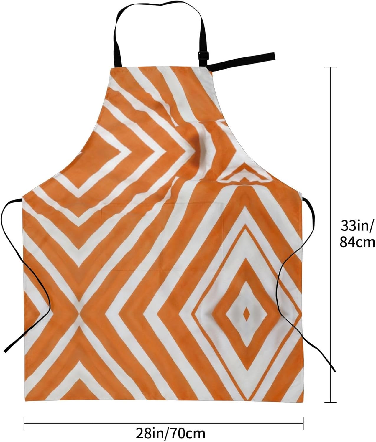 YANYU Orange and White stripe Print 28x33 In Kitchen Apron Stylish Che