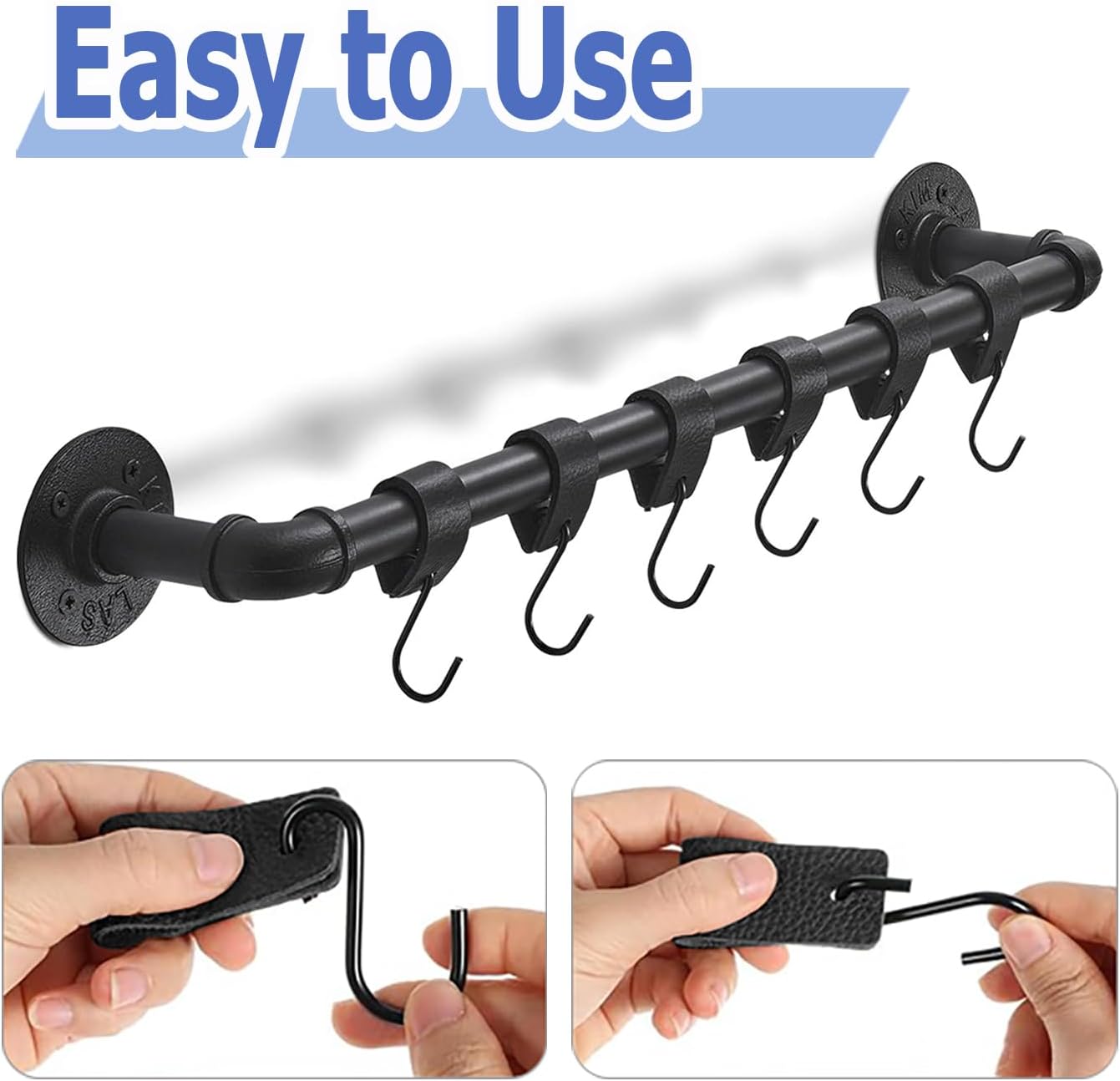 Mesee 10 Pieces Leather S-Hooks Multifunctional S Hook with Leather Lo