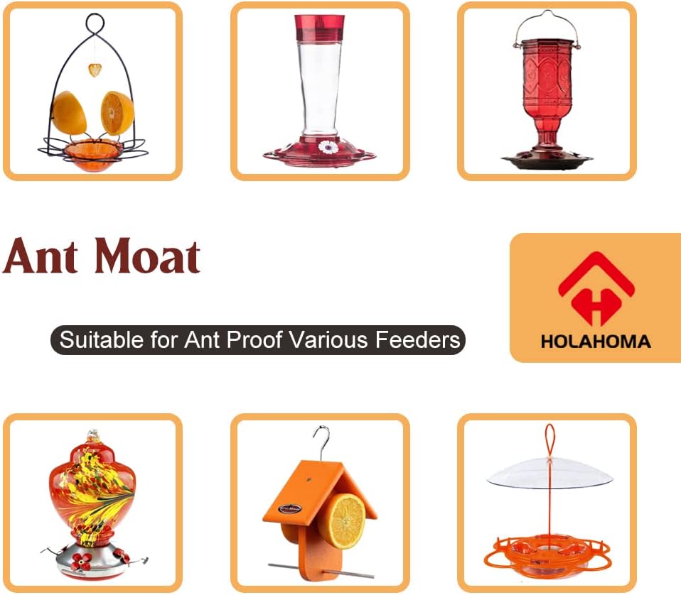 Ant Moat for Hummingbird Feeder - 3 OZ x 2 Pack Insect Guard with Larg