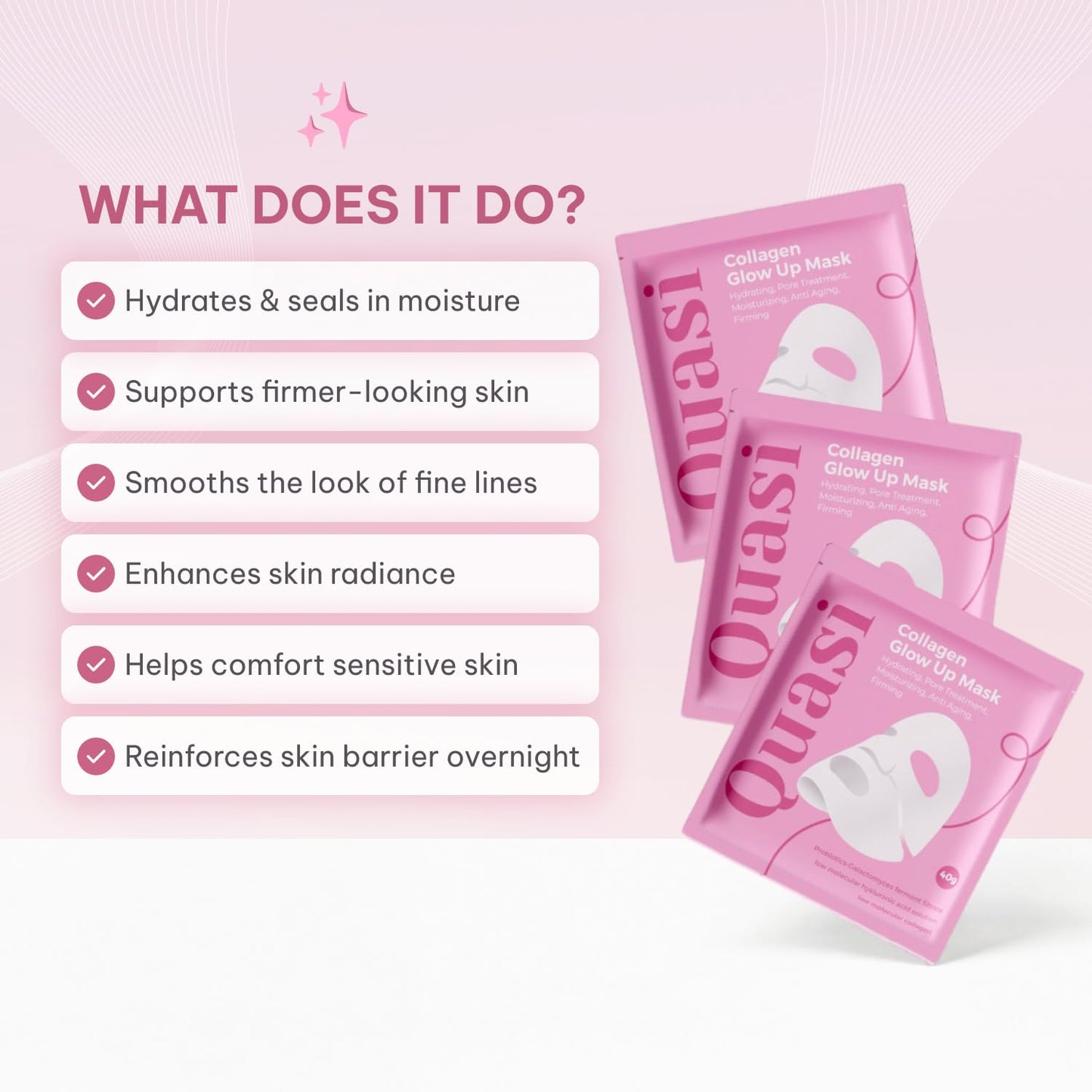 Quasi Bio-Collagen Face Mask Overnight – Hydrating Korean Sheet Mask –