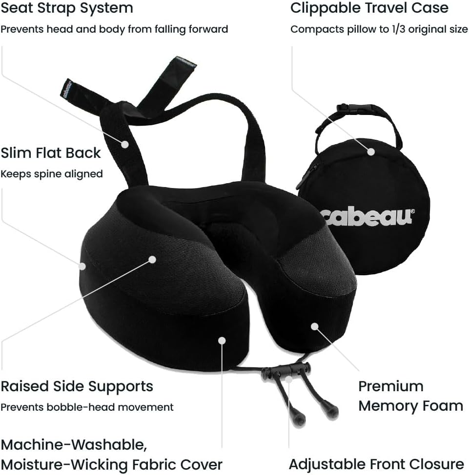 Cabeau Evolution S3 Airplane Travel Pillow for Long Flights - Supporti