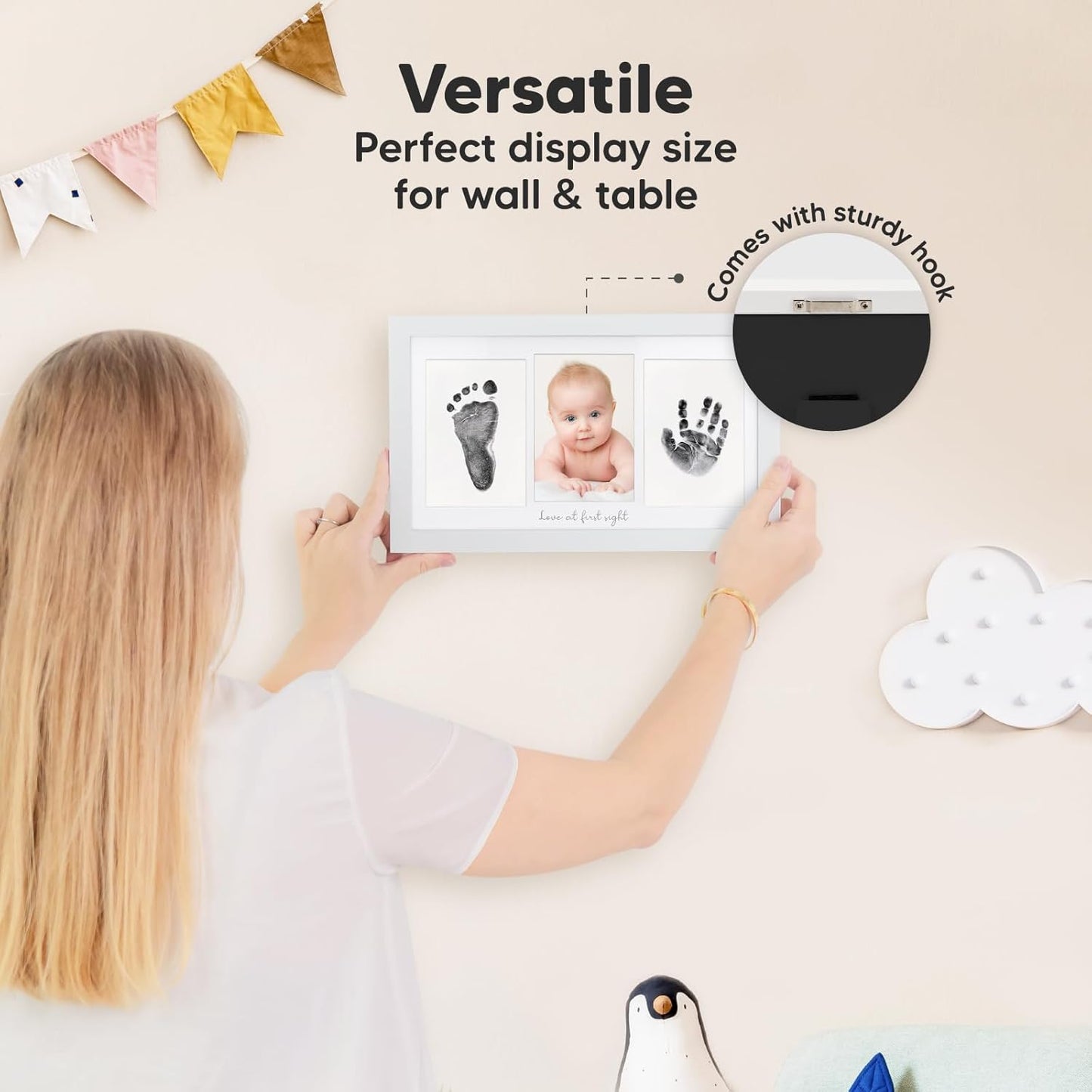 Inkless Hand and Footprint Kit, Boy, Girl, Newborn Keepsake - No Mess 