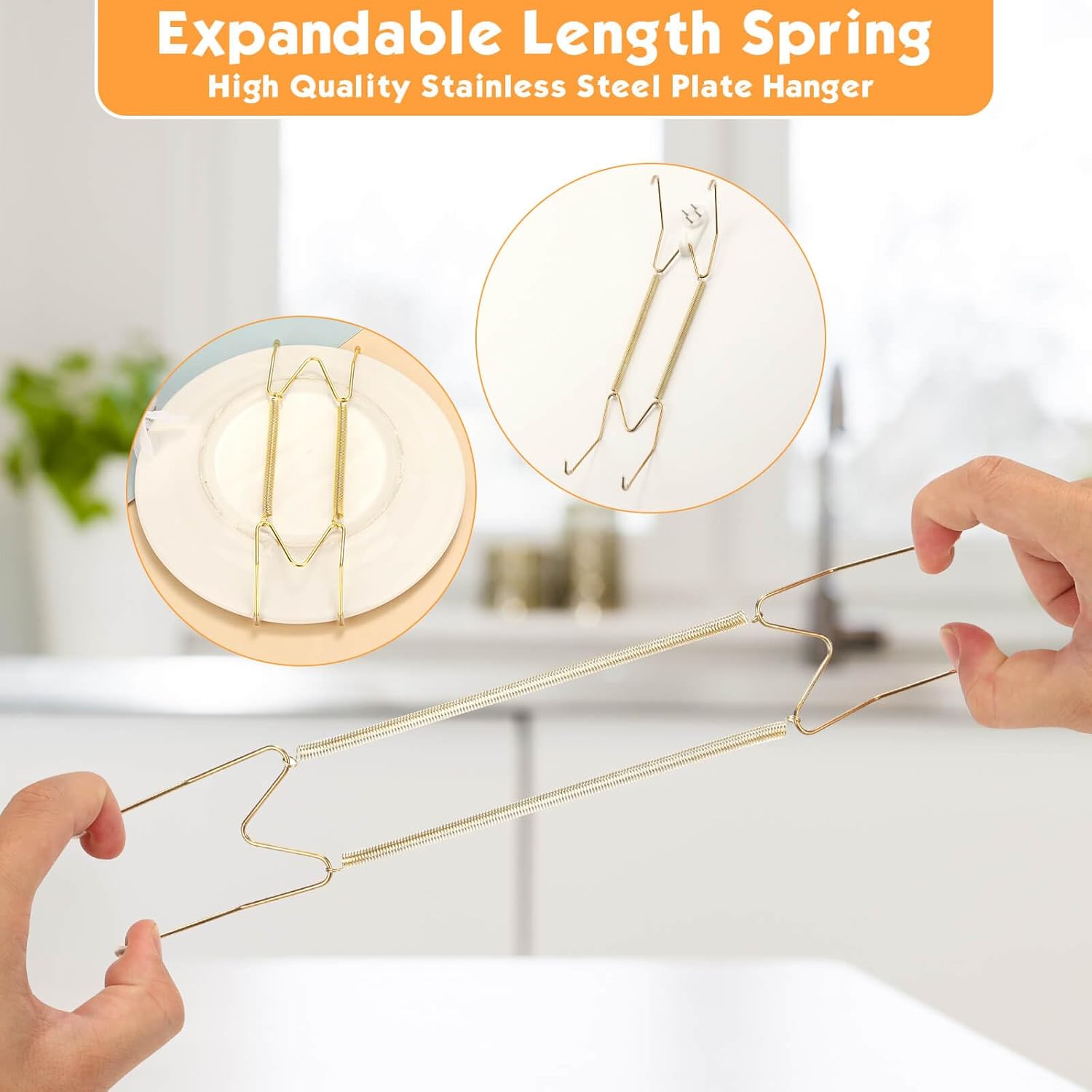 14 pcs Plate Hangers for The Wall, 4/6/8/10/12 Inch Invisible Decorati