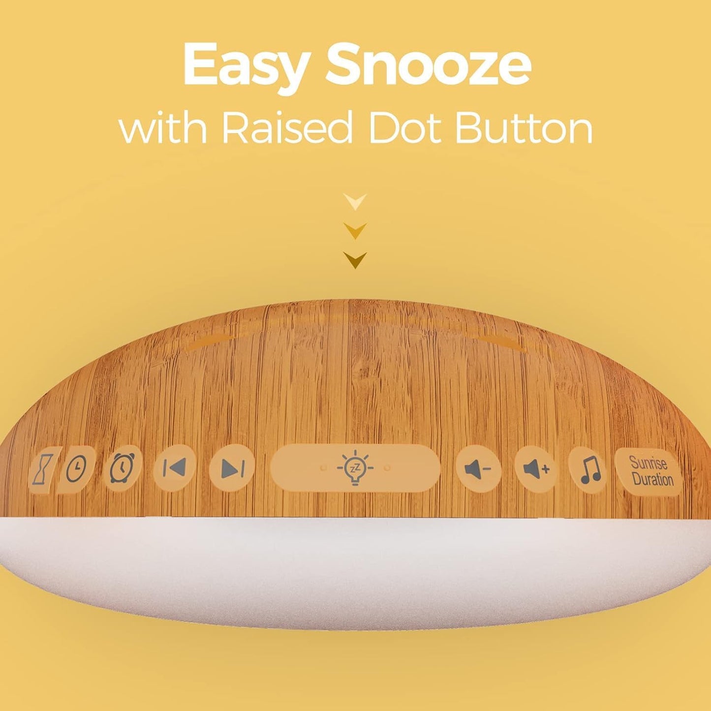 REACHER Wood Grain Sunrise Alarm Clock and Sound Machine Nightlight, D