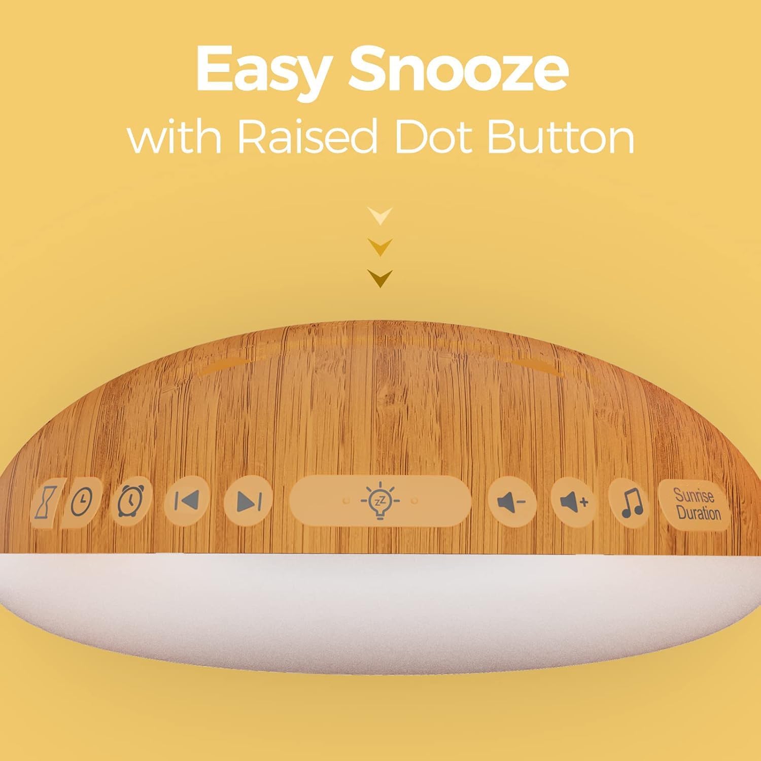 REACHER Wood Grain Sunrise Alarm Clock and Sound Machine Nightlight, D
